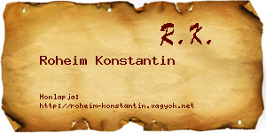 Roheim Konstantin névjegykártya